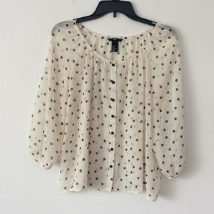H&M polka dot button down blouse. WiS 6